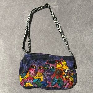 Laurel Burch Canvas Shoulder/Crossbody Bag - Cats